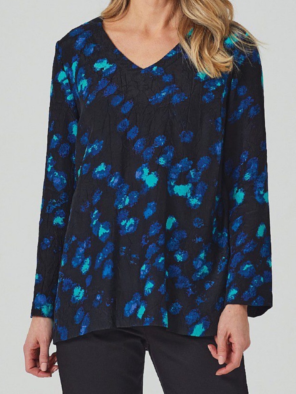 Adini Celestial Print Estella Abstract Oversized Flowy Viscose Blouse Top
